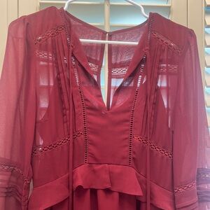 Gianni Bini Burgundy Midi Dress